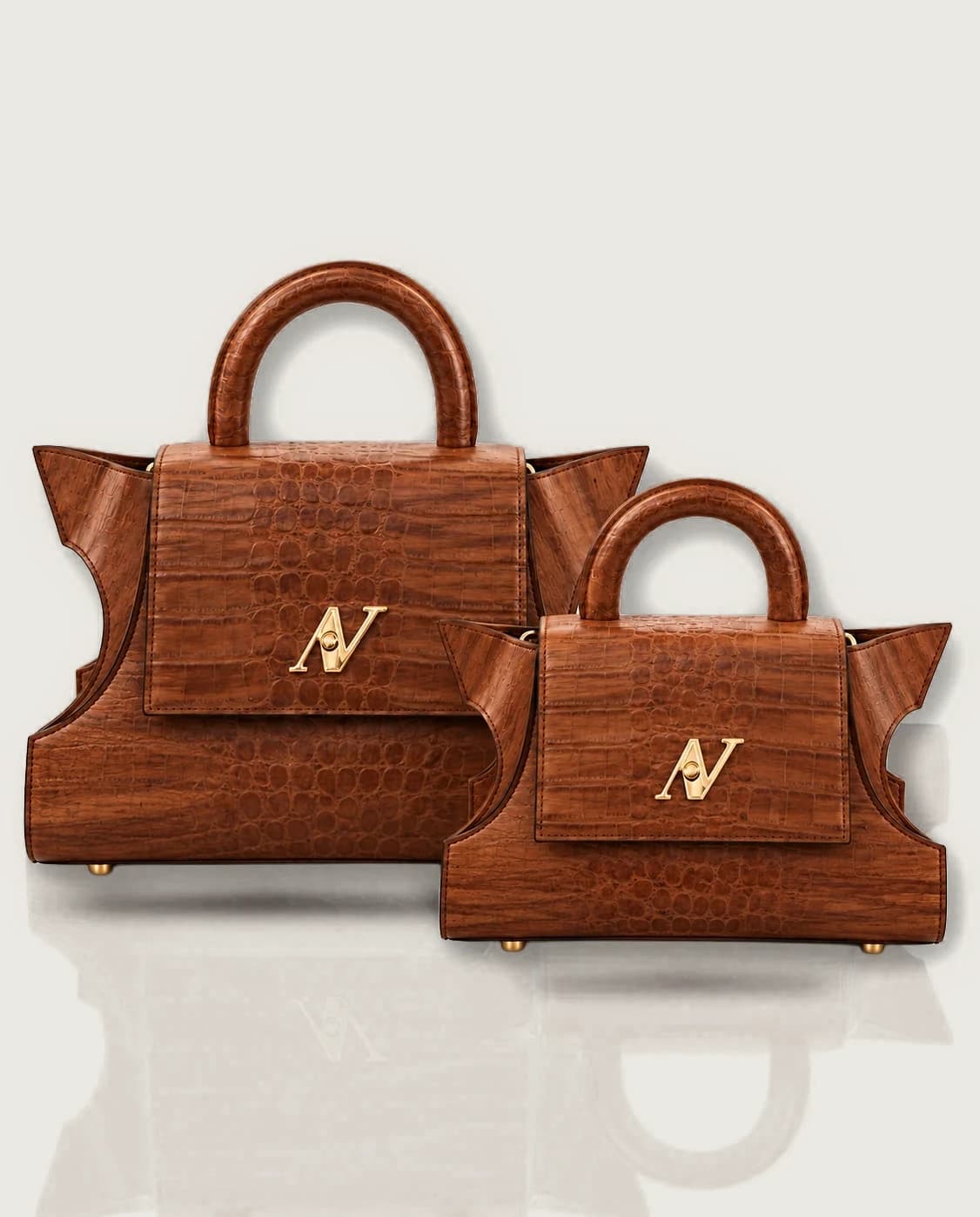 Sac Krinja — Cuir Croco Cognac