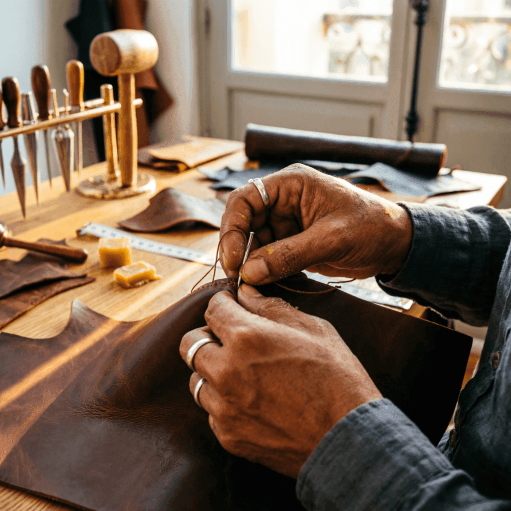 Atelier de maroquinerie Niamien à Abidjan
