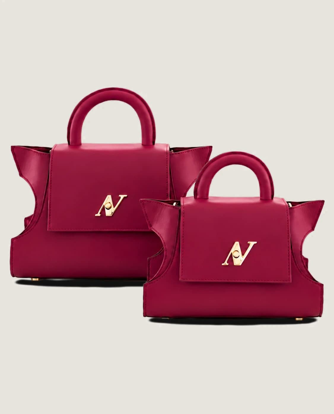 Sac Krinja en cuir bordeaux — collection Niamien